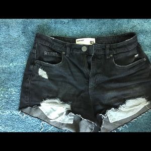 Festival high rise destroyed denim shorts